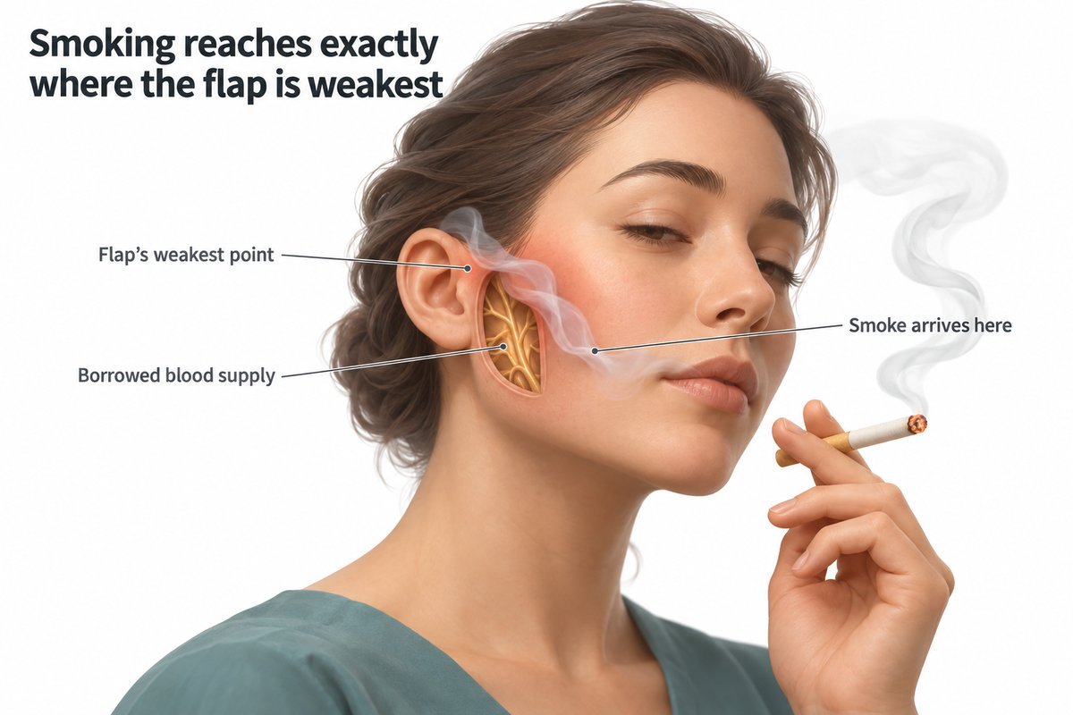 Can a Smoker Have a Facelift? Why the Skin Flap Dies, and How Much a Deep Plane Technique Lowers the Risk